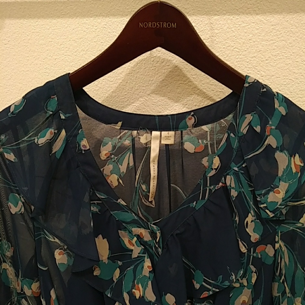 Floral Ruffle Front Dress - Size 4